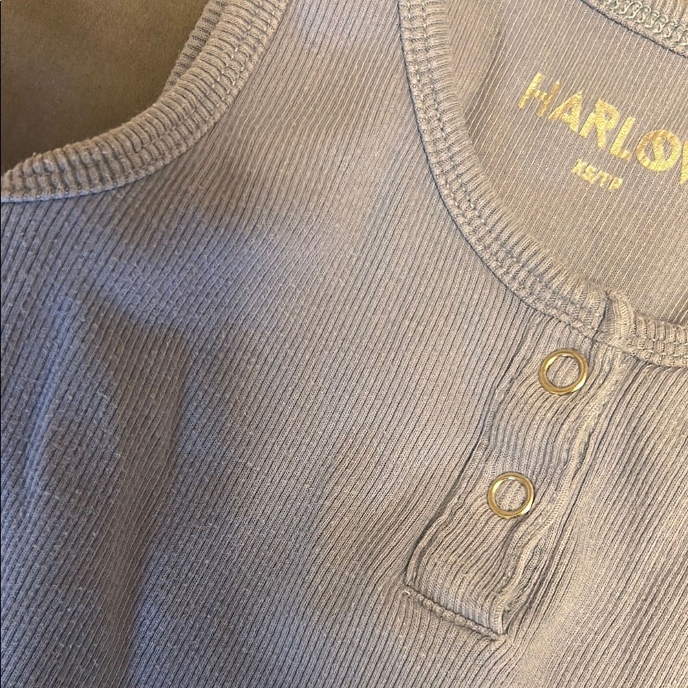 Harlow Blue Ribbed Tank Top - Picture 3 of 5